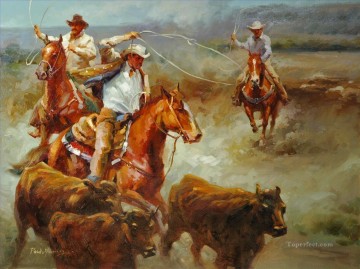 western vaquero original de perseguirte Pinturas al óleo